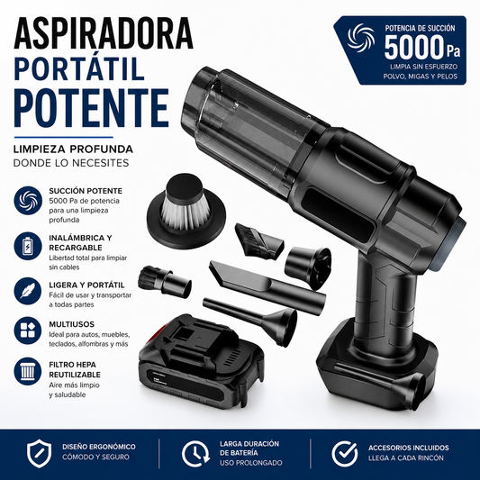 Mini aspiradora inalámbrica – hogar, coche y oficina