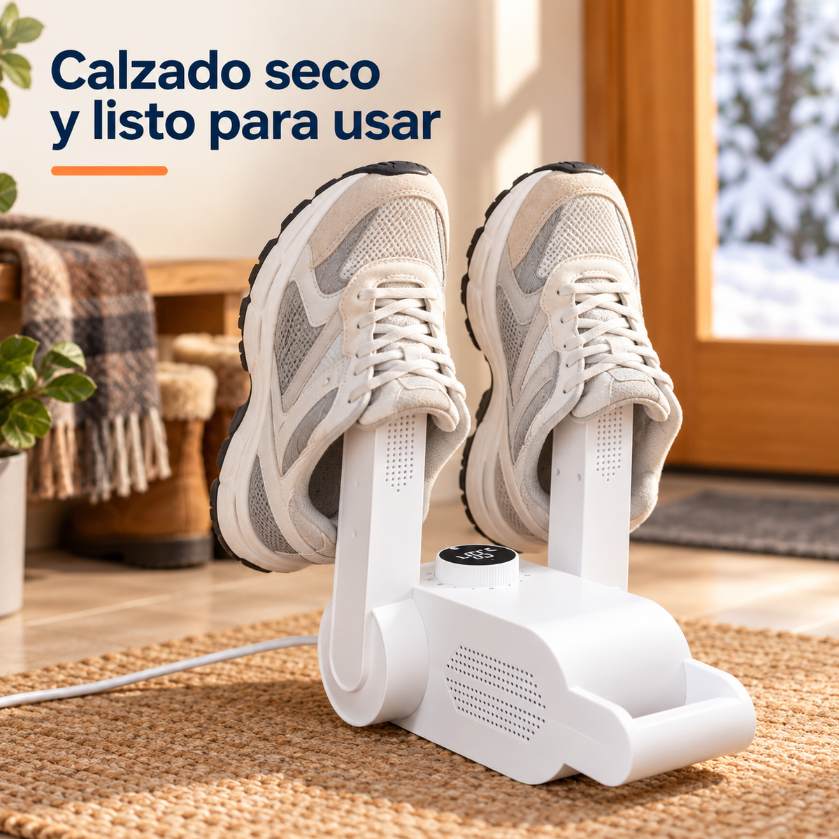 Calentador secador de zapatos portátil