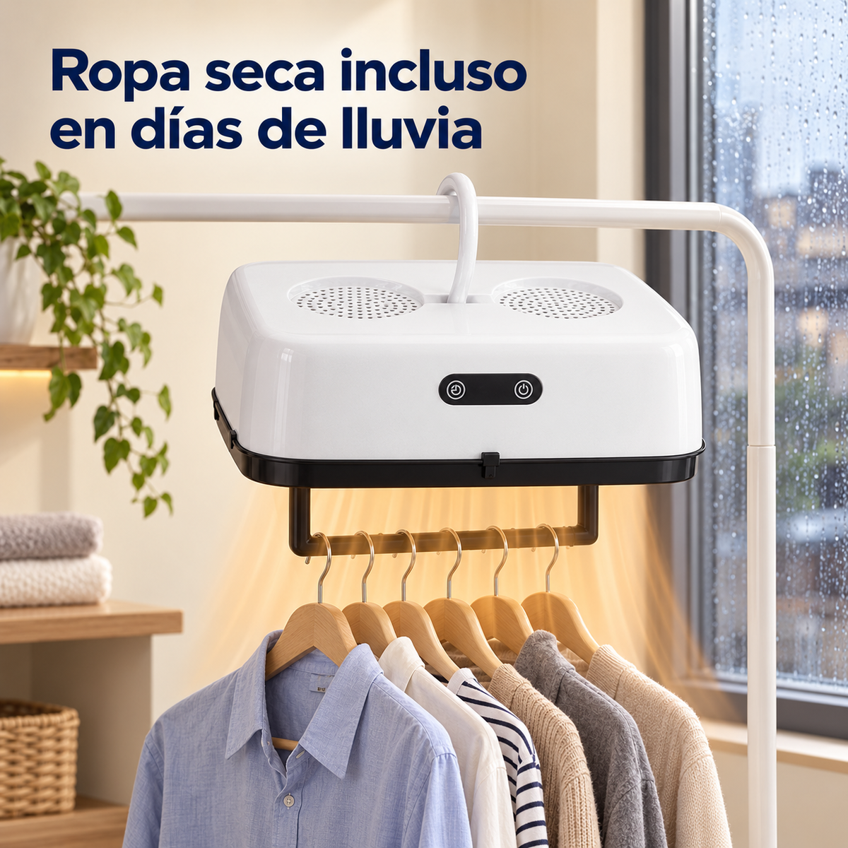 Secadora de ropa portátil eléctrica con temporizado