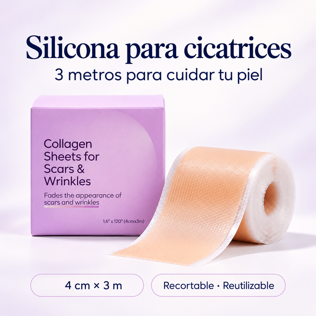 Rollo de Silicona para Cicatrices y Cuidado de la Piel | 3 m