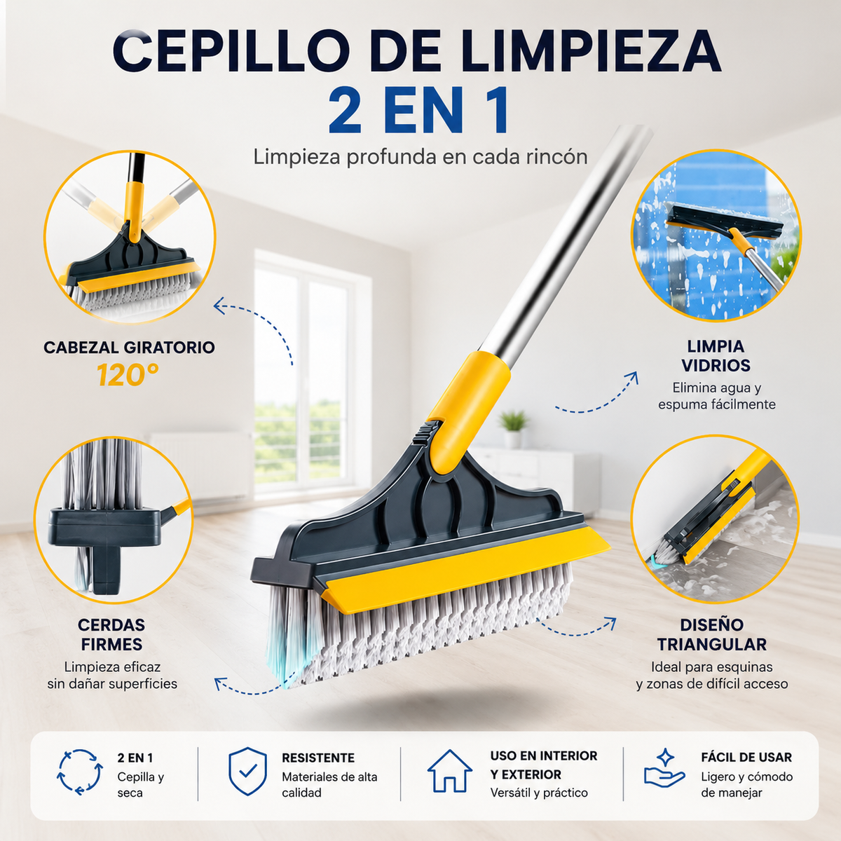 Cepillo 2 en 1 ajustable 120° – juntas y rincones