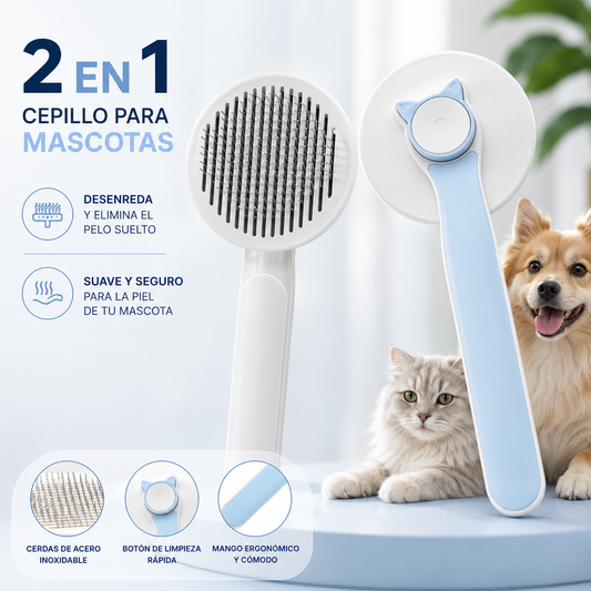Cepillo para mascotas 2 en 1