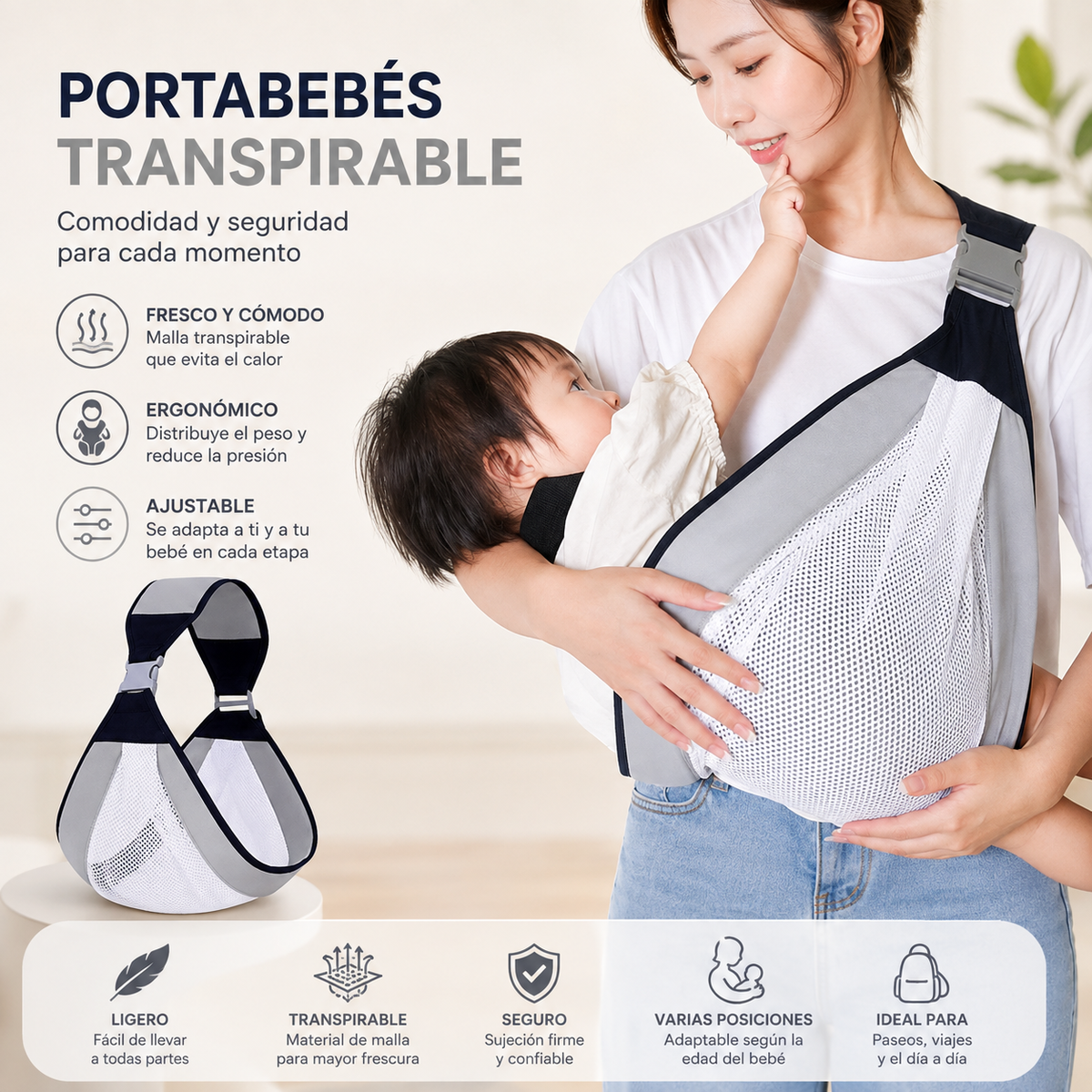Portabebés transpirable