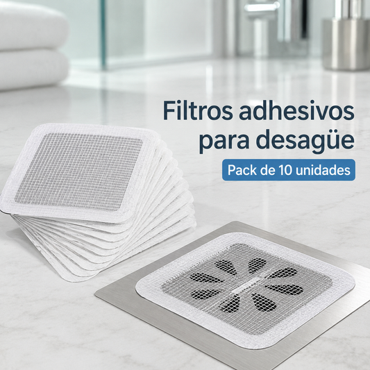 Filtros adhesivos para desagüe – pack de 10